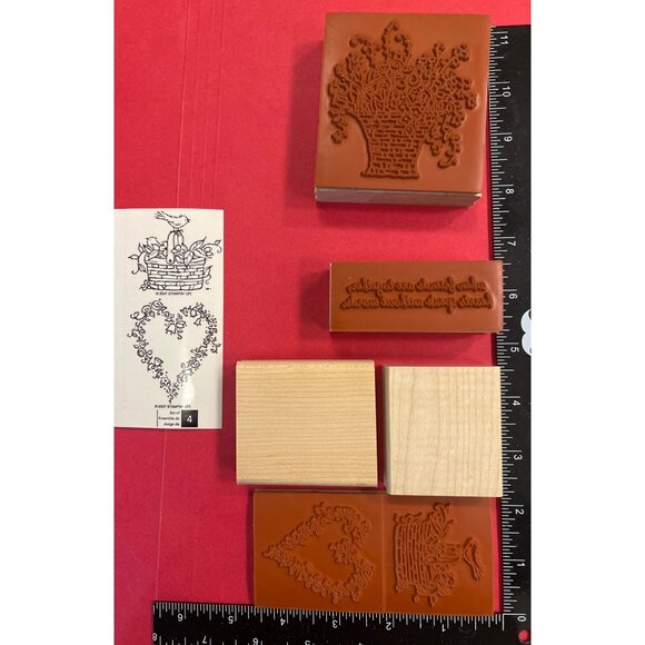 BARELY USED Stampin Up! Heartspeak Wood Mounted Rubber Stamp Set Friend Love - Picture 3 of 4